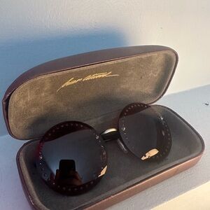 Brian Atwood Burgundy Sunglasses with Case